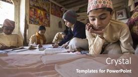  Presentation with nepal culture - Amazing presentation theme having remoted old wooden shack of ranger in autumn forest backdrop and a tawny brown colored foreground