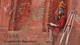 Presentation with nepal - Slide set having kathmandu-nepal-december-01-2017 background and a coral colored foreground