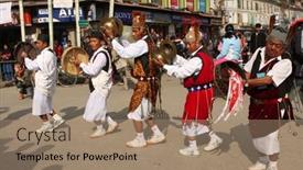  Presentation with kathmandu - PPT theme consisting of kathmandu-nepal-december-30-nepalese background and a coral colored foreground