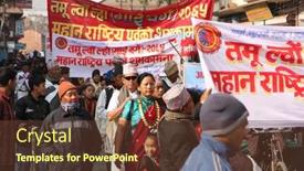  Presentation with kathmandu - Cool new PPT theme with kathmandu-nepal-december-30-nepalese backdrop and a tawny brown colored foreground