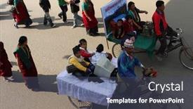  Presentation with kathmandu - Slide deck with kathmandu-nepal-december-30-nepalese background and a ocean colored foreground