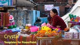  Presentation with nepal - Beautiful slide set featuring kathmandu-nepal-february-16-2015 backdrop and a tawny brown colored foreground