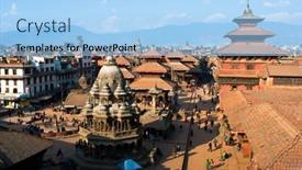  Presentation with kathmandu - Presentation theme having kathmandu-nepal-january-6-view background and a light blue colored foreground