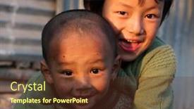  Presentation with poor children - PPT layouts featuring kathmandu-nepal-january-7-children background and a tawny brown colored foreground