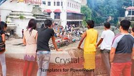  Presentation with rebirth - Beautiful slide set featuring kathmandu-nepal-july-12-2018 backdrop and a coral colored foreground