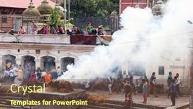  Presentation with rebirth - Presentation consisting of kathmandu-nepal-july-12-2018 background and a tawny brown colored foreground