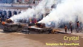  Presentation with rebirth - Slide deck having kathmandu-nepal-july-12-2018 background and a coral colored foreground