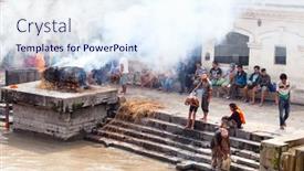  Presentation with rebirth - Amazing slide set having kathmandu-nepal-july-12-2018 backdrop and a sky blue colored foreground