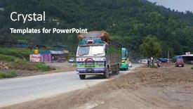  Presentation with cities - PPT theme featuring kathmandu-nepal-july-13-2018 background and a tawny brown colored foreground