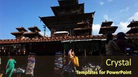  Presentation with local architecture - Presentation design with kathmandu-nepal-june-20-2019 background and a tawny brown colored foreground