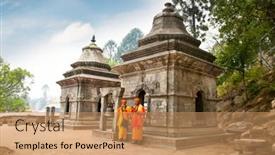  Presentation with blessing - Presentation having kathmandu-nepal-may-18-holy background and a coral colored foreground
