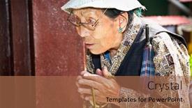  Presentation with stupa - Presentation enhanced with kathmandu-nepal-may-18-unidentified background and a coral colored foreground