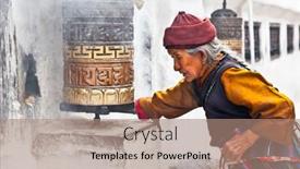  Presentation with stupa - Presentation theme featuring kathmandu-nepal-may-18-unidentified background and a  colored foreground