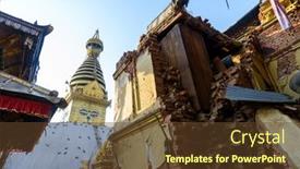  Presentation with earthquakes - PPT theme enhanced with kathmandu-nepal-may-22-2015 background and a tawny brown colored foreground