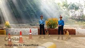  Presentation with school police - Presentation enhanced with kathmandu-nepal-october-29-2016 background and a coral colored foreground