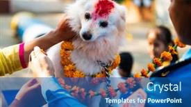  Presentation with school police - Colorful presentation enhanced with kathmandu-nepal-october-29-2016 backdrop and a ocean colored foreground