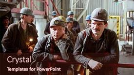  Presentation with coal mine - PPT theme enhanced with katowice-may-16-coal-miners background and a wine colored foreground