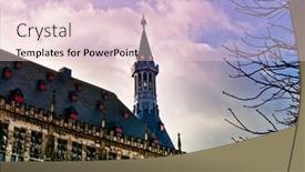  Presentation with europe - Theme with katschhof-in-aachen-germany-europe background and a lemonade colored foreground