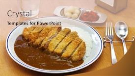 Presentation with curry - Colorful PPT theme enhanced with katsu-curry-japanese-curry backdrop and a lemonade colored foreground