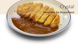  Presentation with curry - Cool new PPT layouts with katsu-curry-japanese-curry backdrop and a yellow colored foreground