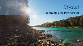  Presentation with siberia - Slide set featuring katun river in the altai mountains siberia russia background and a light blue colored foreground