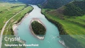  Presentation with siberia - Audience pleasing slide set consisting of katun-river-with-island backdrop and a seafoam green colored foreground