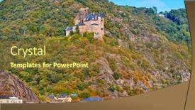  Presentation with castle - Theme having katz-castle-at-rhine-valley background and a tawny brown colored foreground