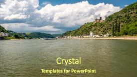  Presentation with german castle - Beautiful theme featuring katz castle at rhine valley backdrop and a tawny brown colored foreground