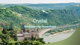  Presentation with castle - PPT theme enhanced with katz castle at rhine valley background and a ocean colored foreground