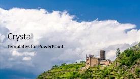  Presentation with castle - Slide deck with katz castle at rhine valley background and a light blue colored foreground