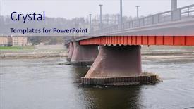  Presentation with great britain painted - Slide deck having kaunas city - close-up vytautas the great bridge background and a sky blue colored foreground