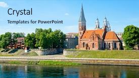  Presentation with kaunas - Cool new theme with kaunas old town day time backdrop and a arctic colored foreground