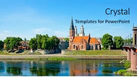  Presentation with kaunas - Colorful PPT theme enhanced with kaunas old town day time backdrop and a light blue colored foreground