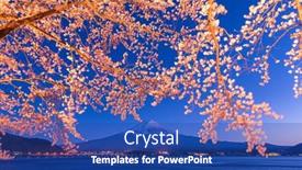  Presentation with japan - Presentation theme enhanced with kawaguchi-lake-japan-at-mt background and a ocean colored foreground