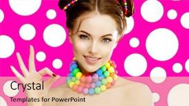  Presentation with doll - Amazing slides having kawaii - bright girl model shows okay backdrop and a lemonade colored foreground