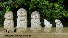  Presentation with japanese - Cool new slide set with kawaii - nagomi jizo in japanese temple backdrop and a coral colored foreground