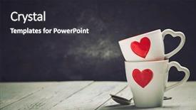  Presentation with valentine - Audience pleasing slide deck consisting of kawaii - valentine's day concept red cups backdrop and a dark gray colored foreground