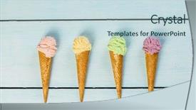  Presentation with ice cream - Presentation design featuring kawaii - variety of ice cream background and a sky blue colored foreground