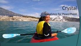  Presentation with maroon bells and maroon lake - Audience pleasing PPT theme consisting of kayak at glacier lake styggevatnet backdrop and a light blue colored foreground