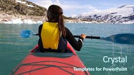  Presentation with glacier - Cool new presentation theme with kayak at glacier lake styggevatnet jostedalsbreen in norway summer backdrop and a ocean colored foreground