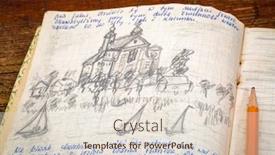  Presentation with travel journal - Theme consisting of kayak-expedition-journal-handwriting background and a lemonade colored foreground