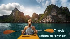  Presentation with kayak - Audience pleasing slide deck consisting of kayak ha long bay vietnam backdrop and a ocean colored foreground