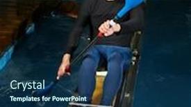  Presentation with kayak - Cool new presentation theme with kayak-indoor-training-young-athletic backdrop and a navy blue colored foreground