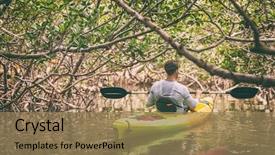  Presentation with kayaking - Theme enhanced with kayak man kayaking in mangrove background and a coral colored foreground
