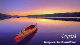  Presentation with kayak - Slides having kayak on lake at sunrise background and a violet colored foreground