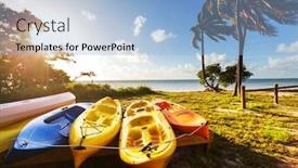  Presentation with kayak - Amazing theme having kayak on the beach backdrop and a light blue colored foreground