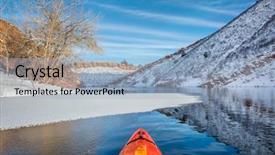  Presentation with kayak - Presentation theme featuring kayak paddling on horsetooth reservoir background and a light blue colored foreground