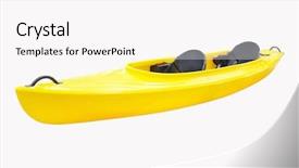  Presentation with under ground cable - Presentation theme having kayak under the white background background and a white colored foreground