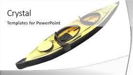  Presentation with transportation - Beautiful presentation theme featuring kayak under the white background backdrop and a white colored foreground