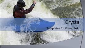  Presentation with speed - Presentation design with kayaker in very rough background and a teal colored foreground